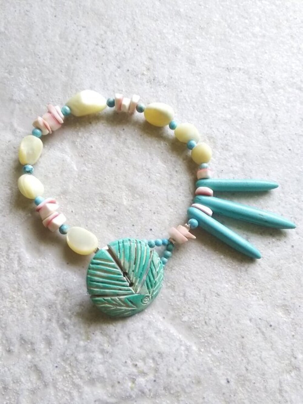 Beach Days??? Whimsical Upbeat Positive Vibes! Summery Button + Loop Bracelet